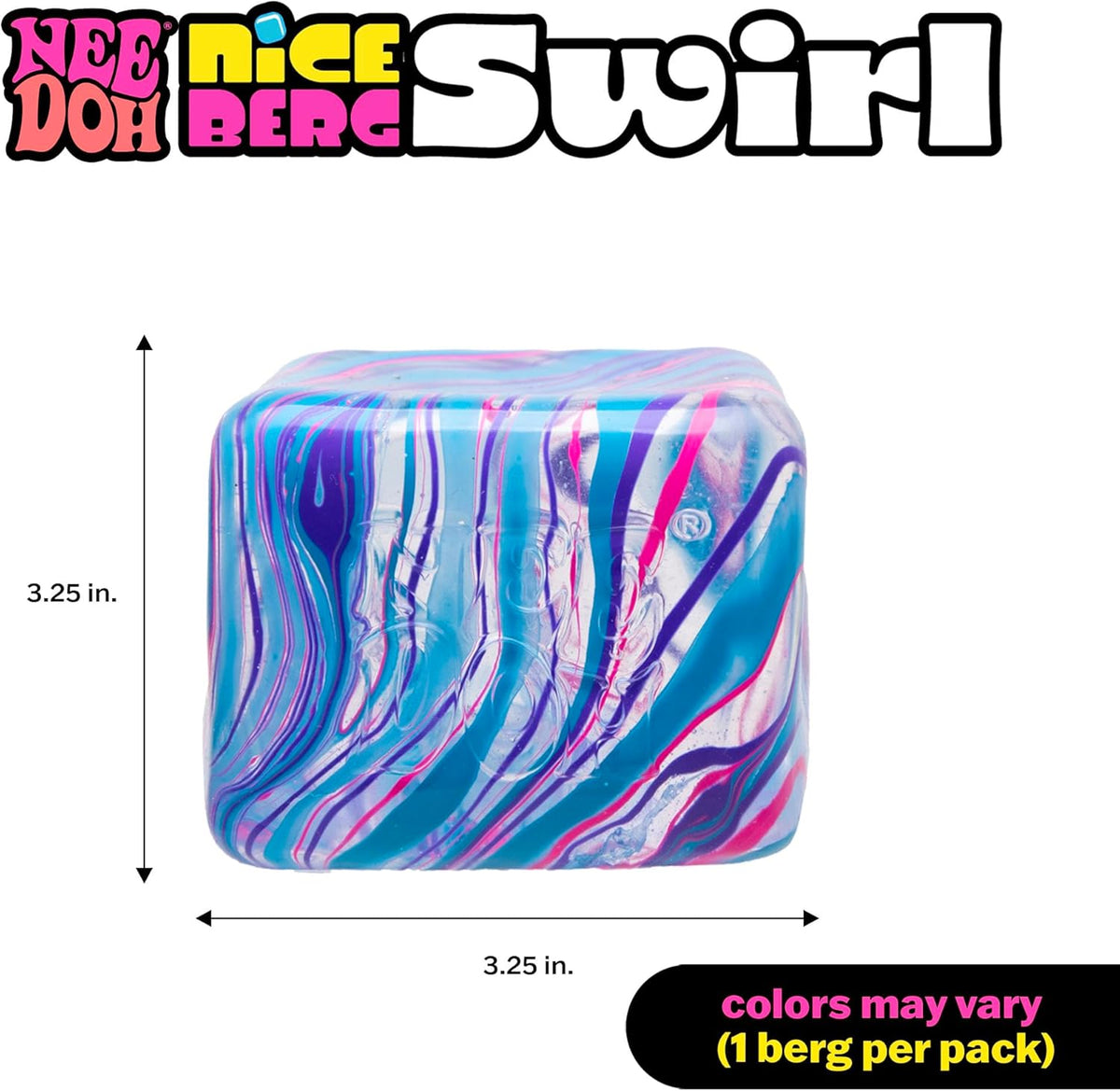 Schylling NeeDoh Swirl Nice Berg – Jumbo Squishy Squeezy Fun – Colors May Vary