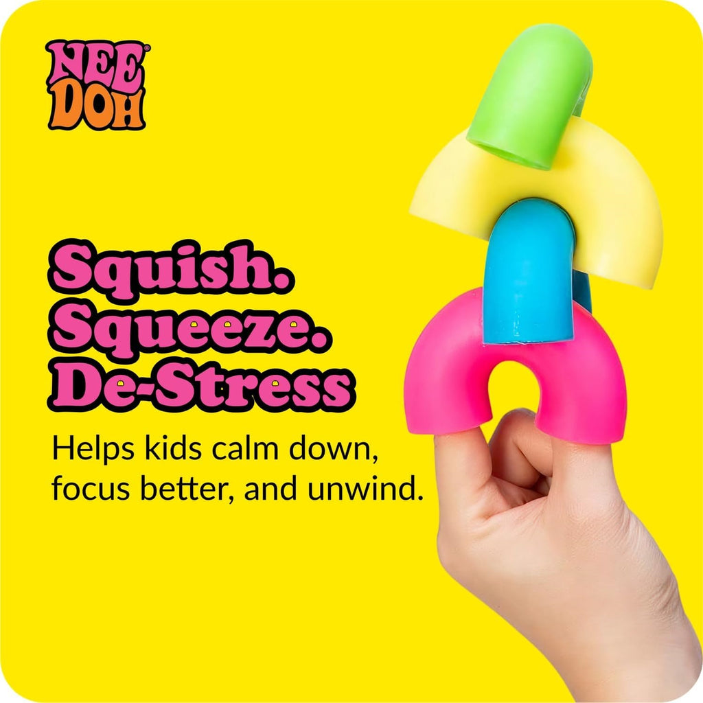 NeeDoh Mac ‘N– Squeeze – 4 Squishy Noodles – Assorted