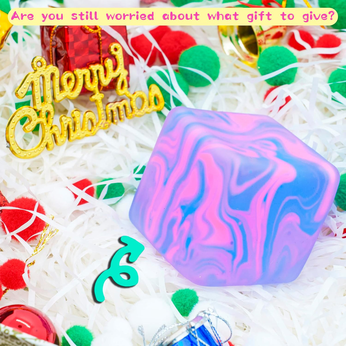 Squishy Sensory Fidget Toys Stress Cube. Gel Filled Stretchy Stress Balls for Kids Adults. Soft Ice Cube Sugar Ball for Boys Girls. Slow Rising Squishies Squeeze Balls Anxiety Relief for Autism. Gifts