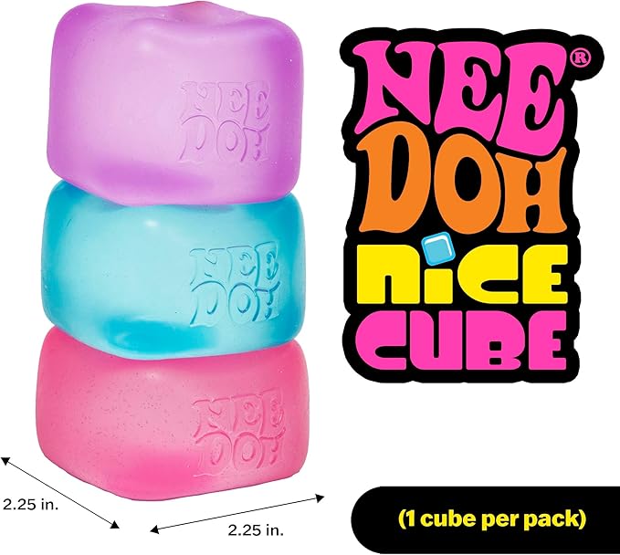 Schylling NeeDoh Nice Cube -Sensory Squeeze Toy with Super Solid Squish – 2.25″ Cube