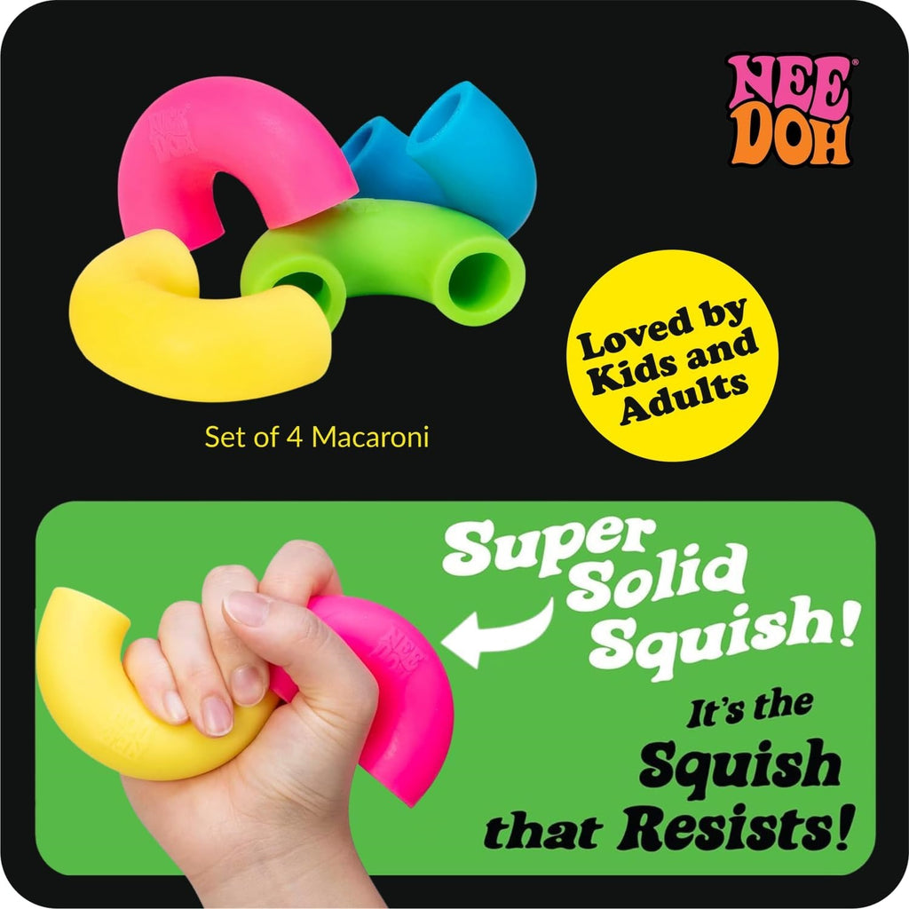 NeeDoh Mac ‘N– Squeeze – 4 Squishy Noodles – Assorted