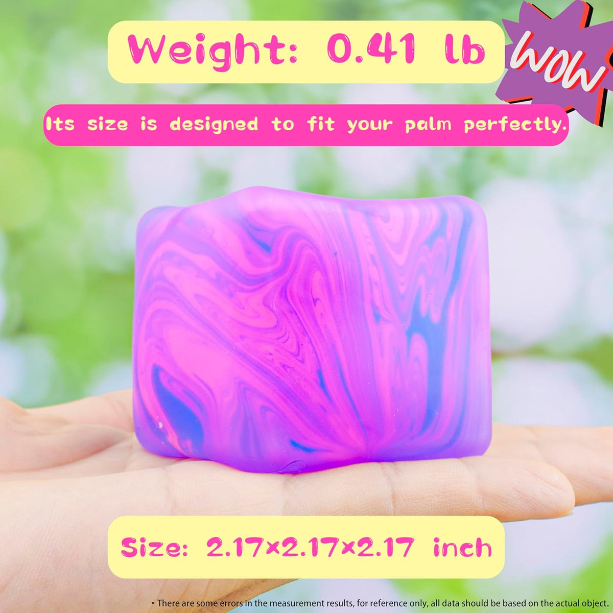 Squishy Sensory Fidget Toys Stress Cube. Gel Filled Stretchy Stress Balls for Kids Adults. Soft Ice Cube Sugar Ball for Boys Girls. Slow Rising Squishies Squeeze Balls Anxiety Relief for Autism. Gifts
