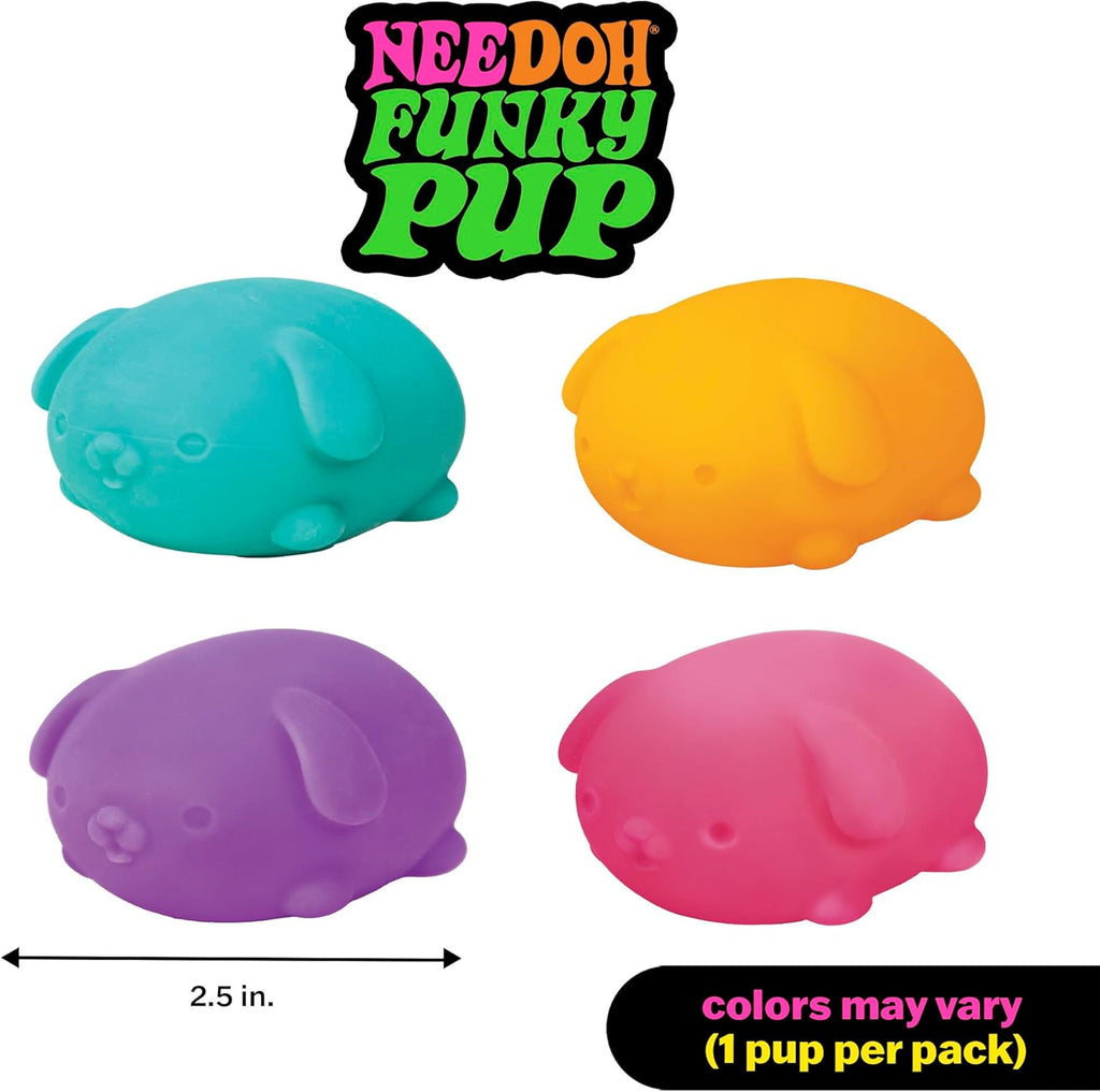 Schylling NeeDoh Funky Pups – Squishy Sensory Toy – Soft Dough Filling – Ages 3 and Up – Color May Vary; One Dog Per Pack