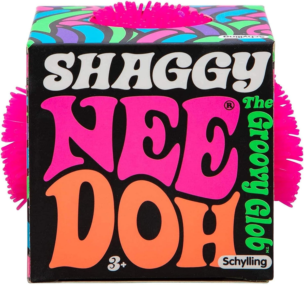 Nee-Doh Schylling Shaggy Groovy Glob! Squishy. Squeezy. Stretchy Stress Balls Neon Colors Gift Set Party Bundle – 3 Pack (Assorted Colors)