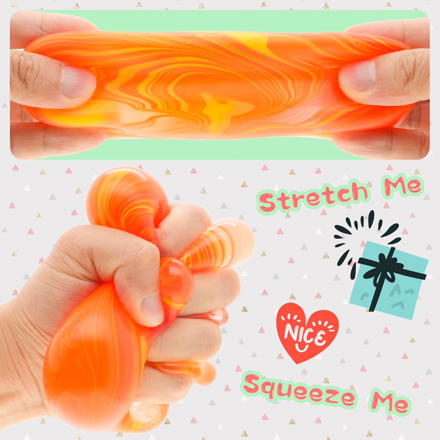 Slow Rising Stress Cube . Dough Stress Balls Soft Fidget Squishy Toys for Anxiety Relief. Pull Stretch Classroom Prize Party Favors Toys for Kids