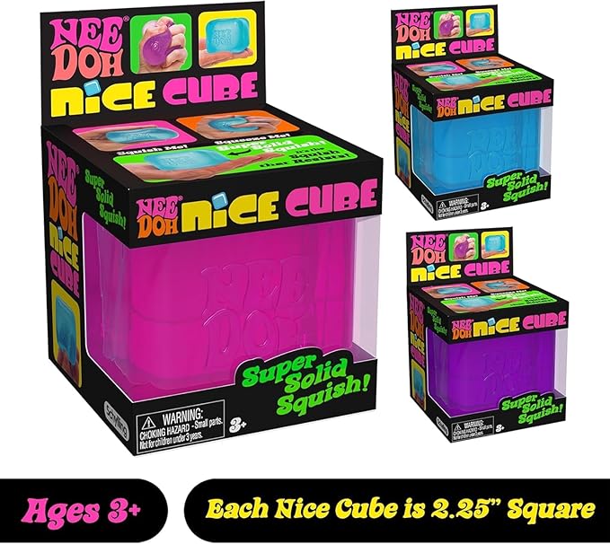 Schylling NeeDoh Nice Cube -Sensory Squeeze Toy with Super Solid Squish – 2.25″ Cube