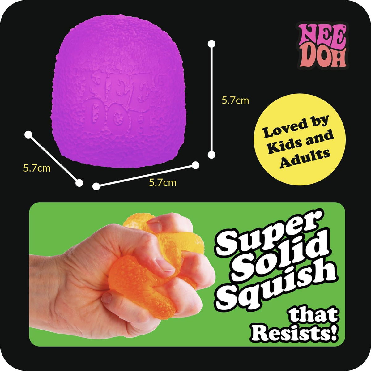 Schylling NeeDoh Gumdrop – Textured Sensory Toy with Super Solid Squish – 2.5″ Tall – Colors May Vary (Pack of 1)