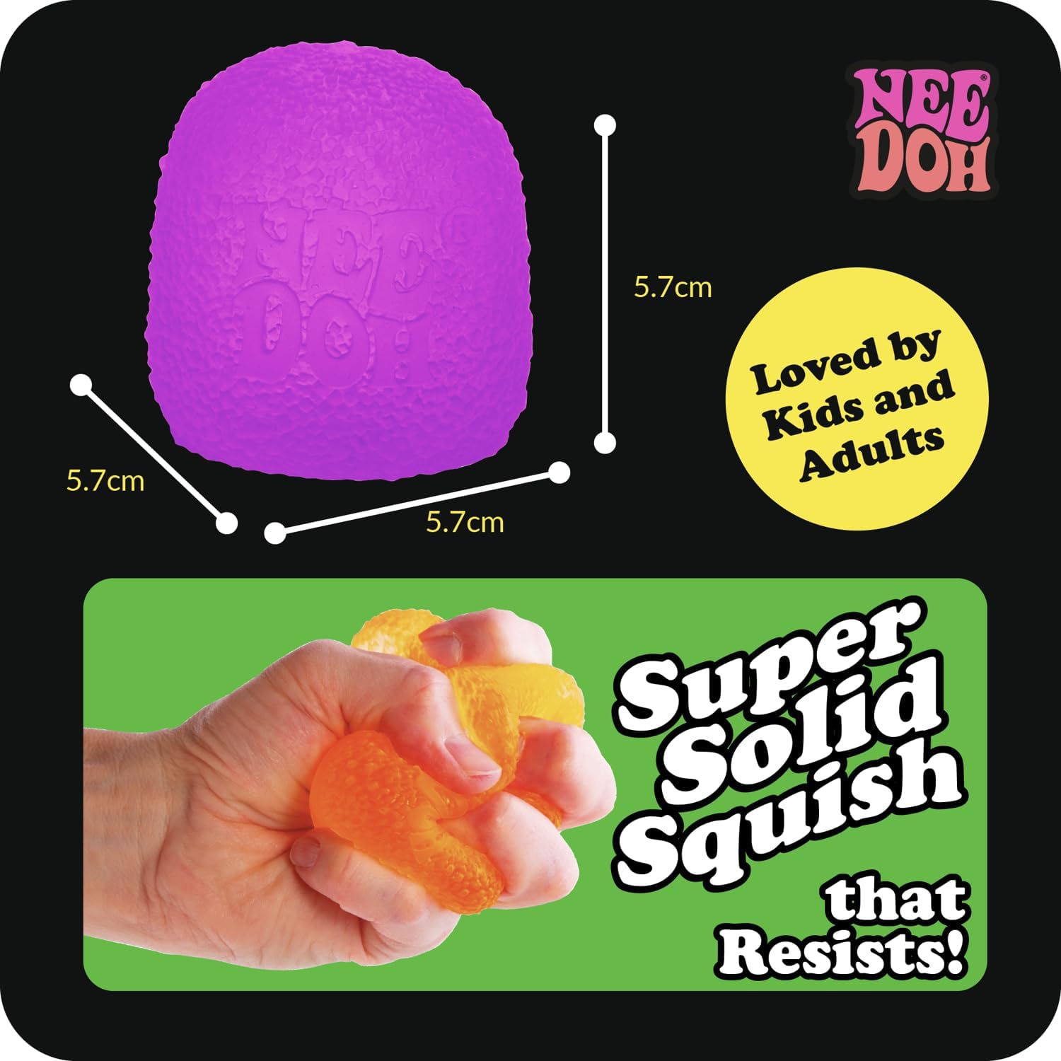 Schylling NeeDoh Gumdrop – Textured Sensory Toy with Super Solid Squish – 2.5″ Tall – Colors May Vary (Pack of 1)